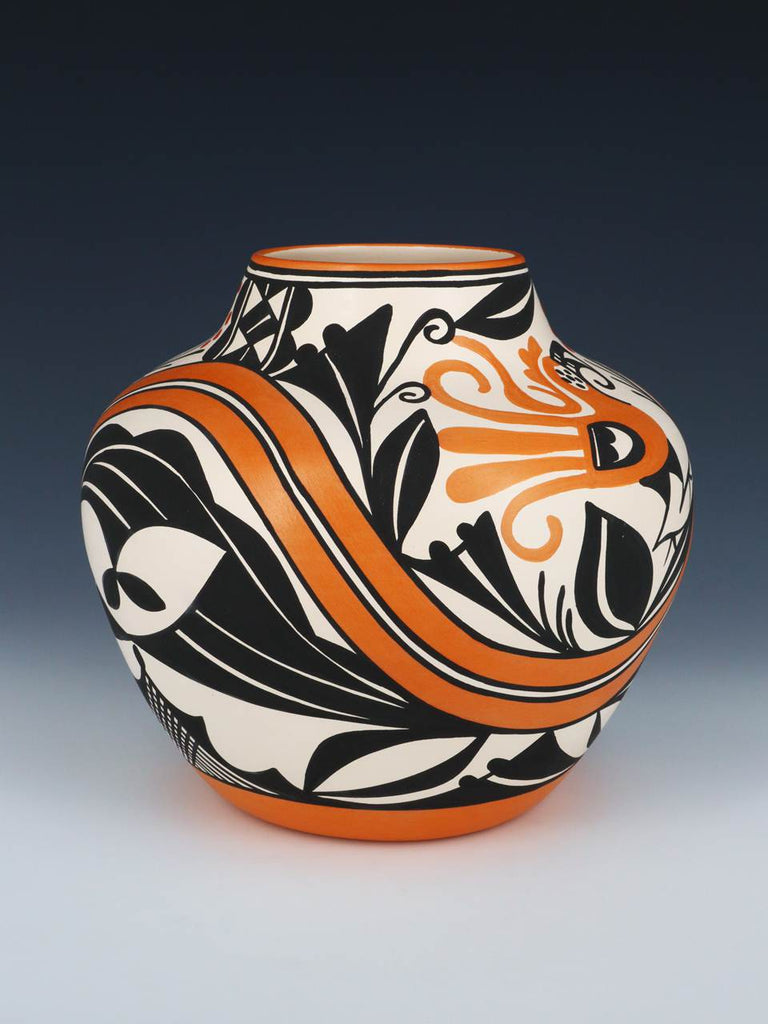 Acoma Pueblo Hand Painted Parrot Pottery Bowl - PuebloDirect.com