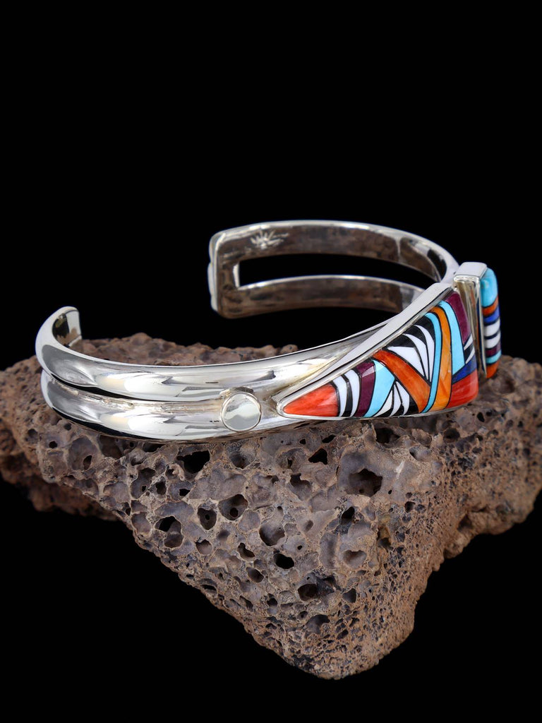 Native American Jewelry Multistone Inlay Cuff Bracelet - PuebloDirect.com