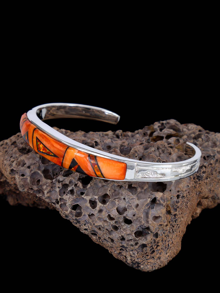 Native American Jewelry Multistone Inlay Cuff Bracelet - PuebloDirect.com