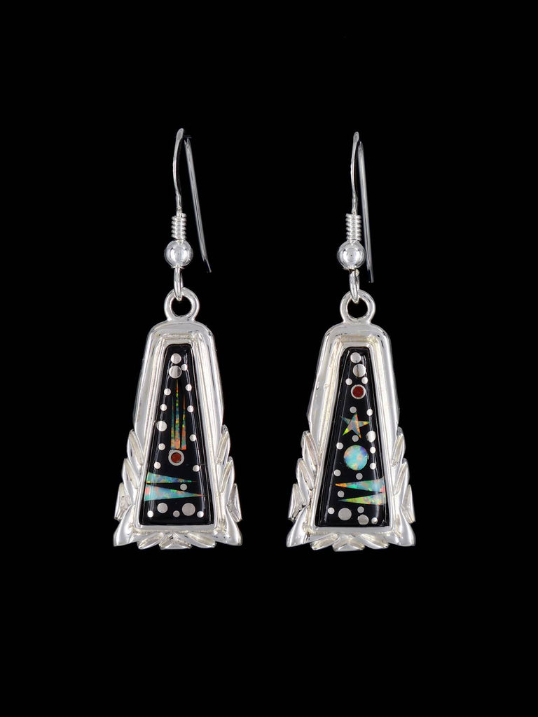 Native American Inlay Night Sky Dangle Earrings - PuebloDirect.com