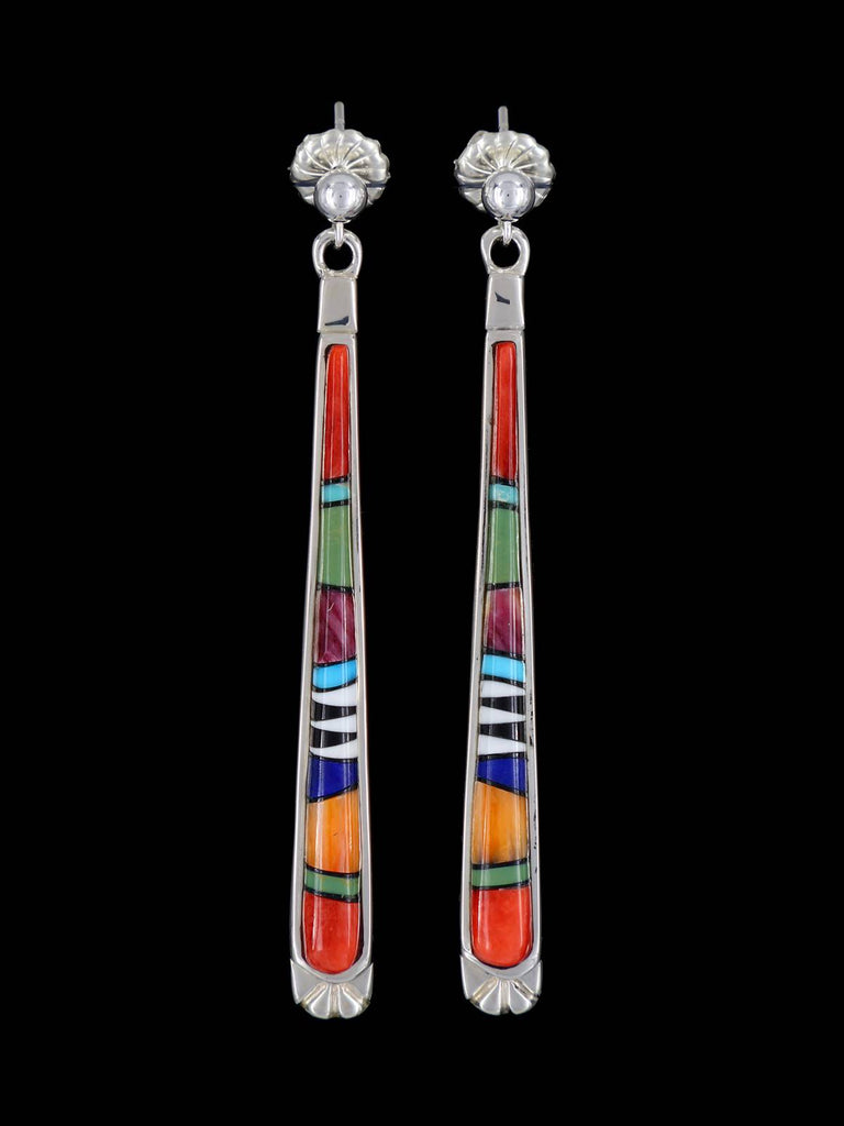 Native American Multi Stone Inlay Post Earrings - PuebloDirect.com