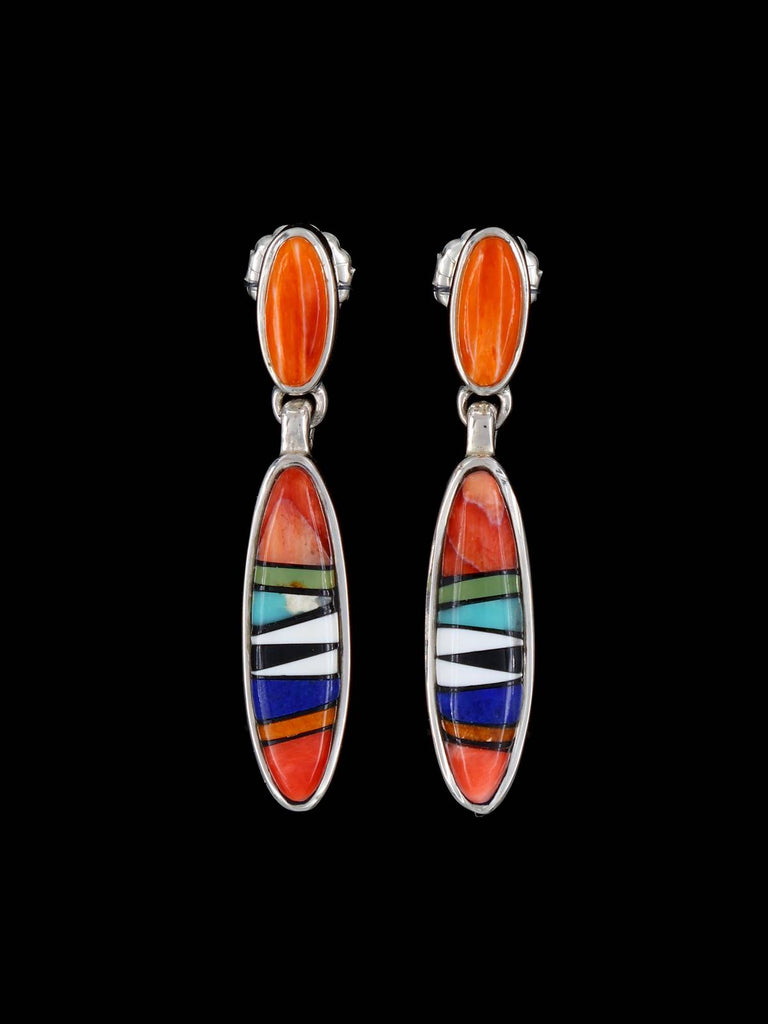 Native American Inlay Multi Stone Earrings - PuebloDirect.com