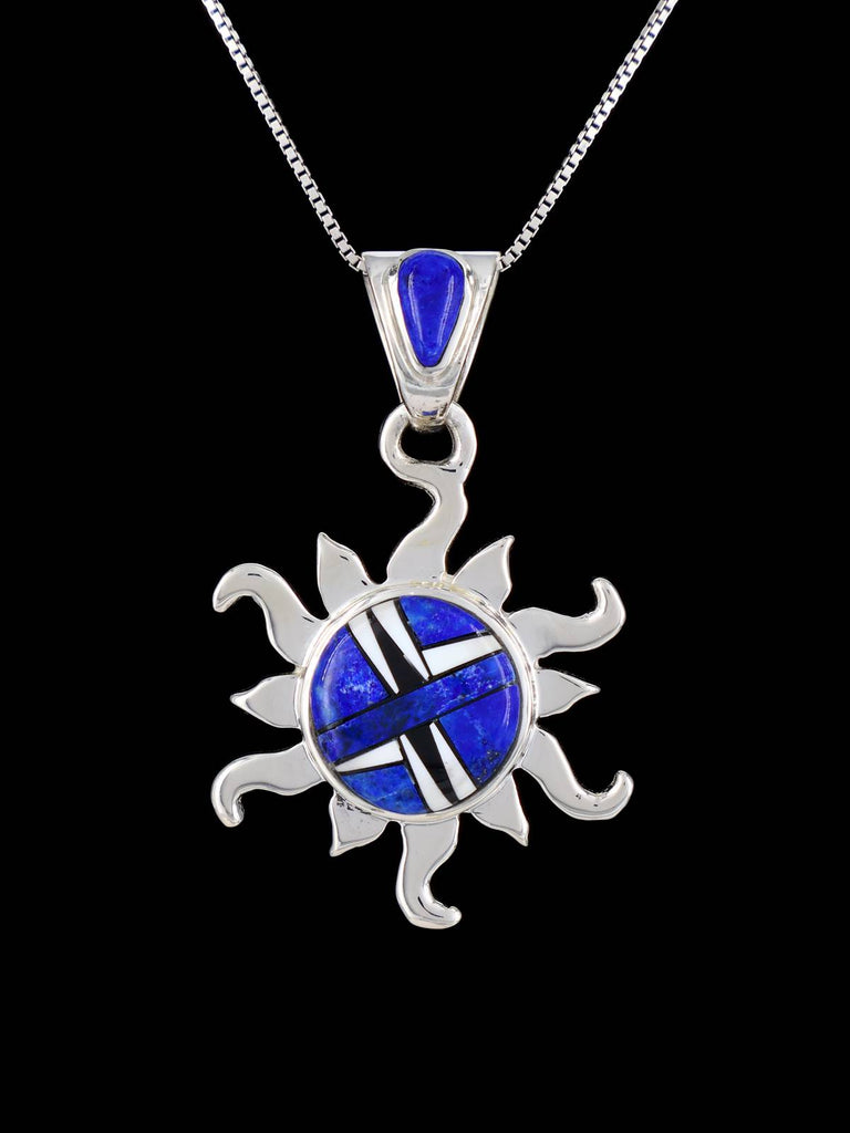 Native American Multi Stone Inlay Sun Pendant - PuebloDirect.com