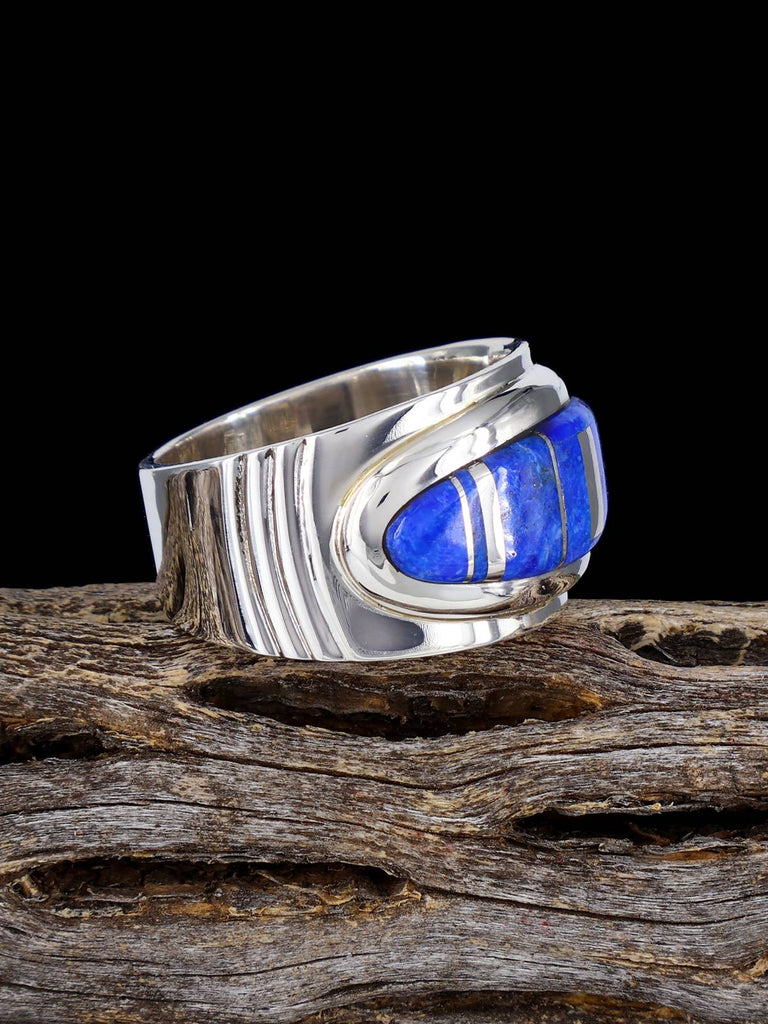 Lapis Inlay Ring Size 10 1/2 - PuebloDirect.com