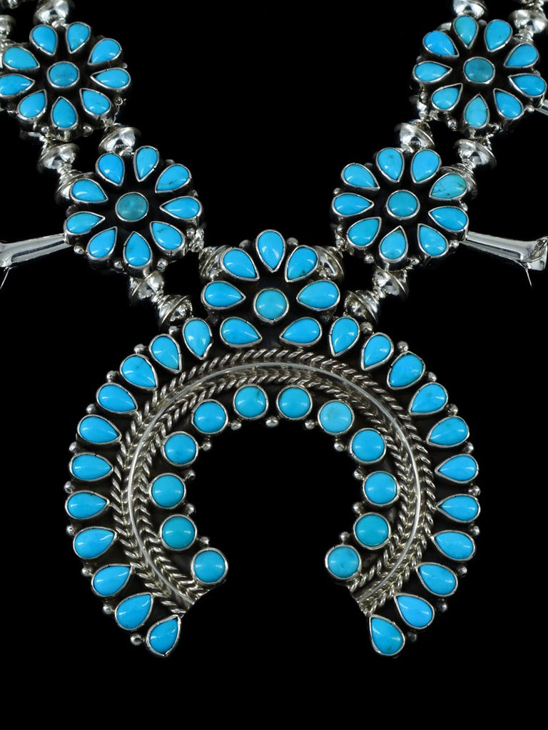 Native American Turquoise Squash Blossom Necklace Set - PuebloDirect.com