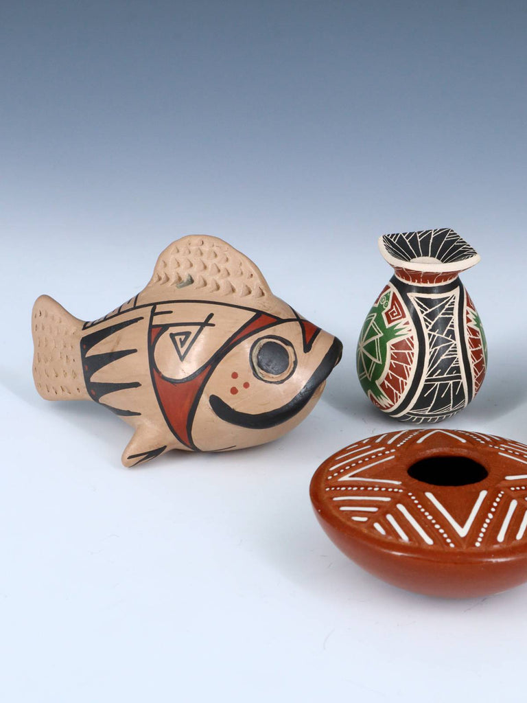 Mata Ortiz Hand Coiled Pottery Miniature Set - PuebloDirect.com