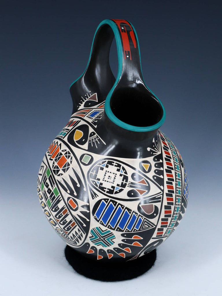 Mata Ortiz Hand Coiled Pottery Wedding Vase - PuebloDirect.com