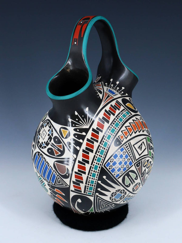 Mata Ortiz Hand Coiled Pottery Wedding Vase - PuebloDirect.com