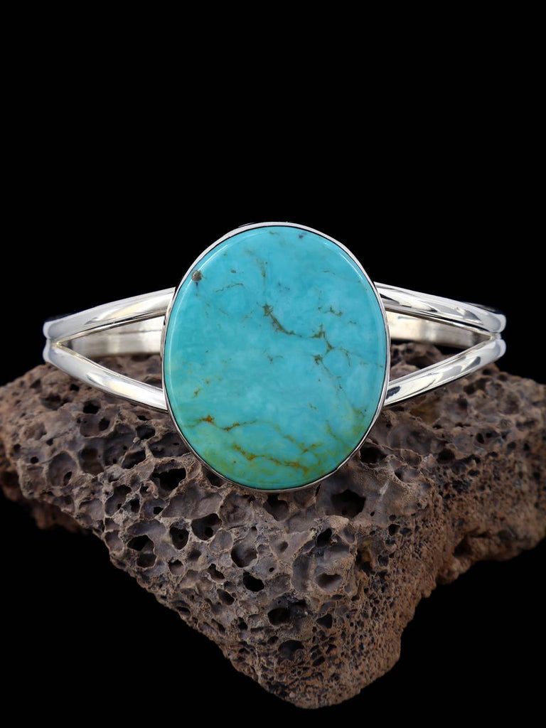 Navajo Turquoise Sterling Silver Cuff Bracelet - PuebloDirect.com