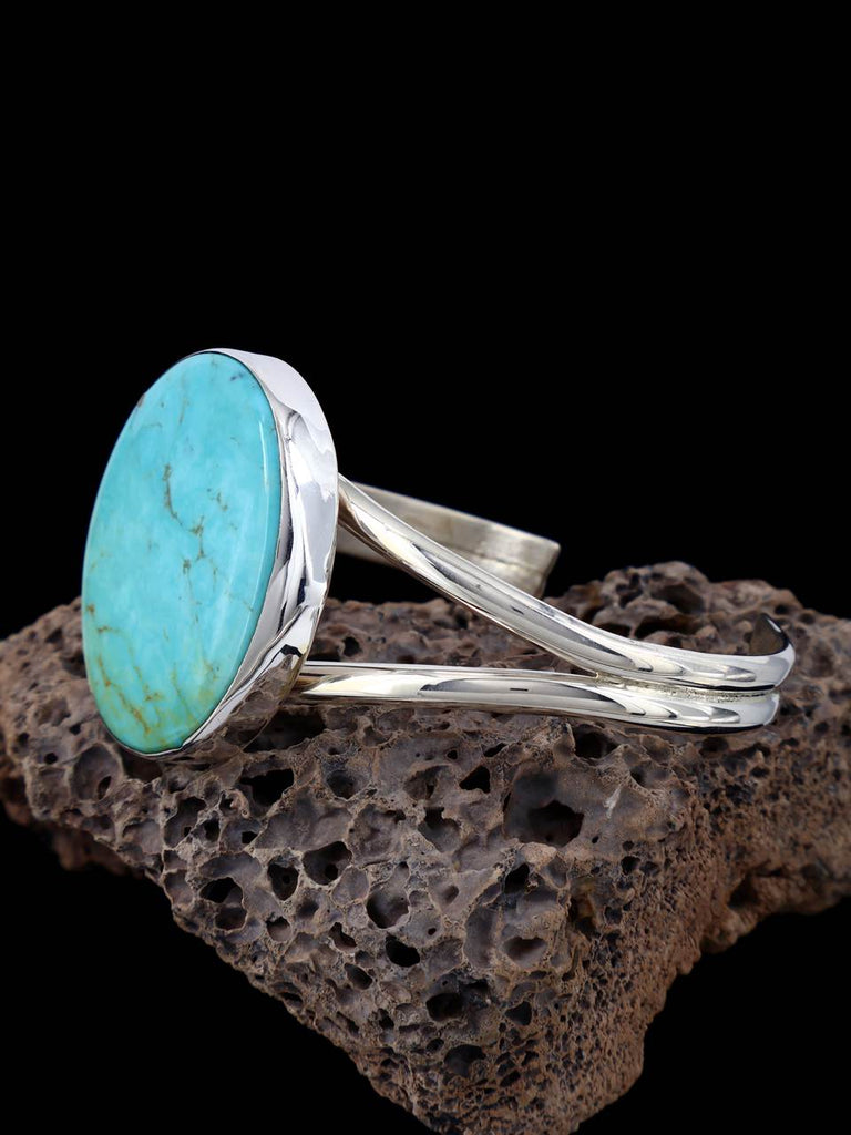 Navajo Turquoise Sterling Silver Cuff Bracelet - PuebloDirect.com