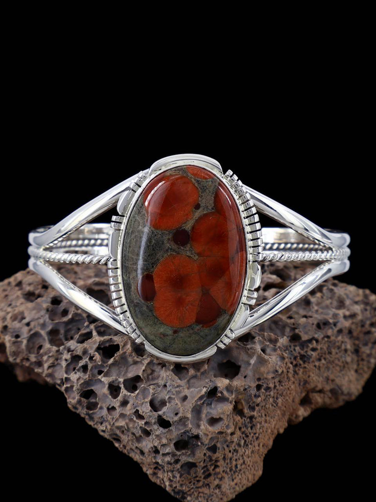 Native American Jewelry Peanut Jasper Cuff Bracelet - PuebloDirect.com