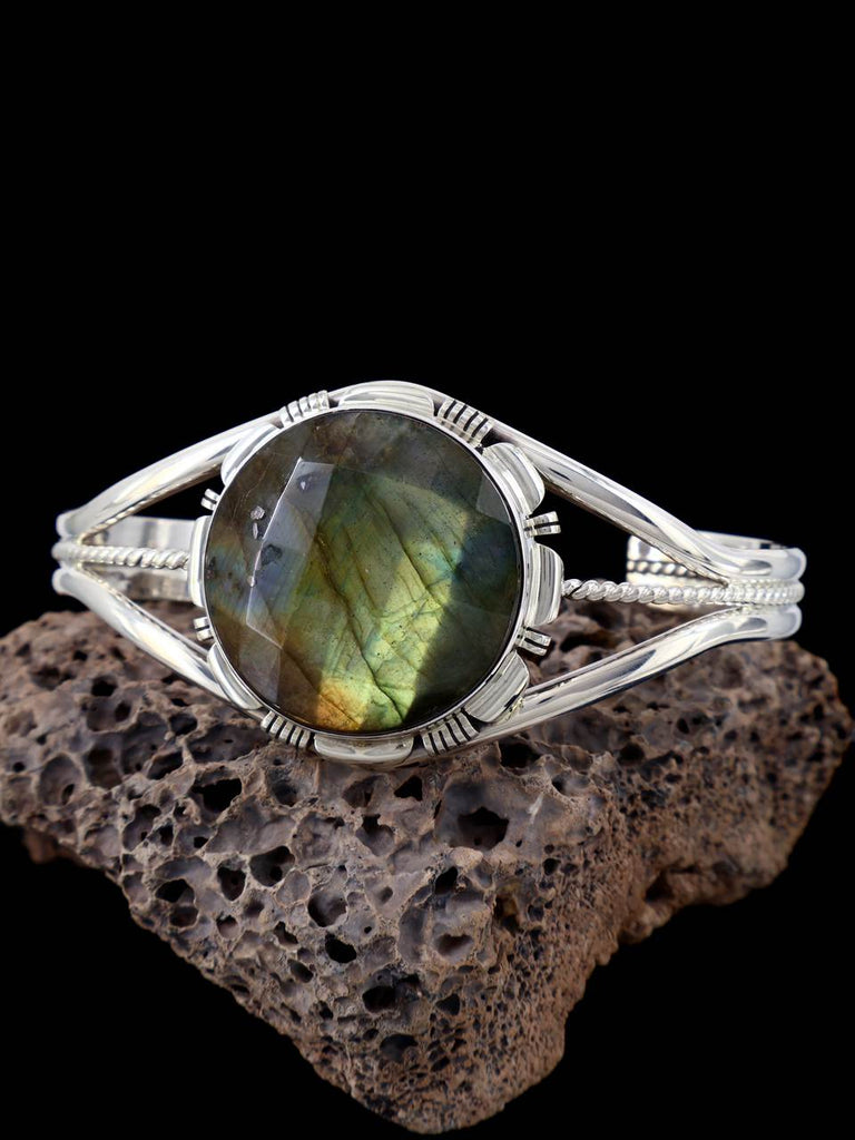 Native American Labradorite Sterling Silver Cuff Bracelet - PuebloDirect.com