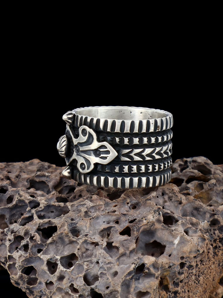 Sterling Silver Repousse Men's Ring, Size 9 - PuebloDirect.com