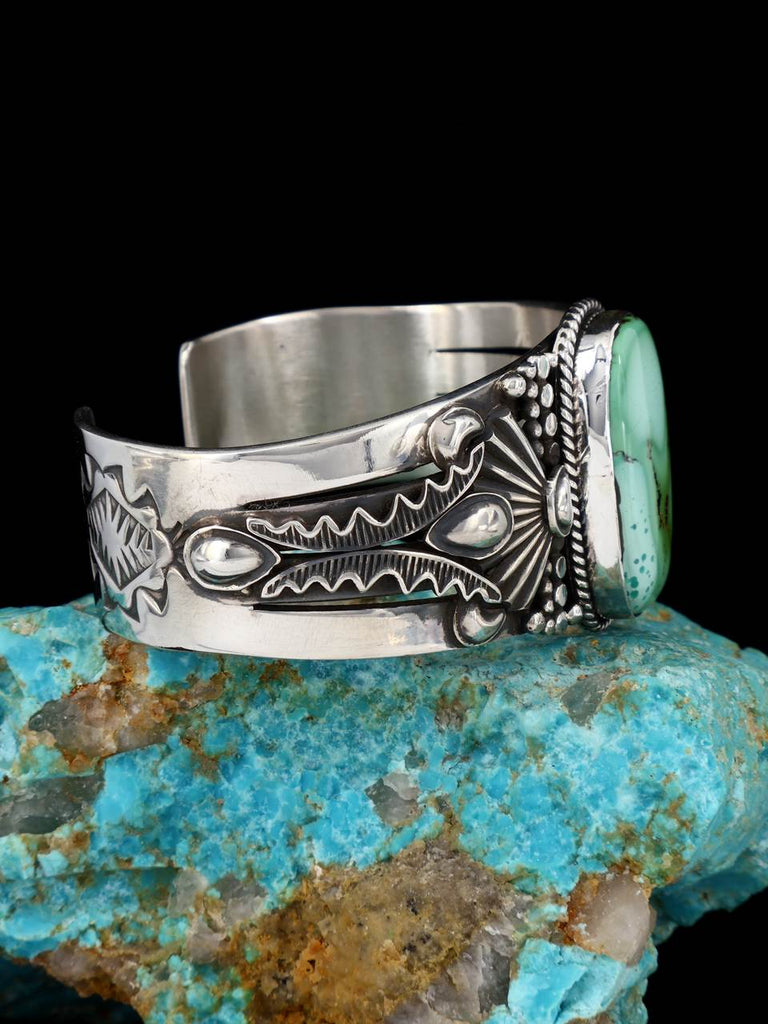 Native American Jewelry Sterling Silver Natural Royston Turquoise Cuff Bracelet - PuebloDirect.com