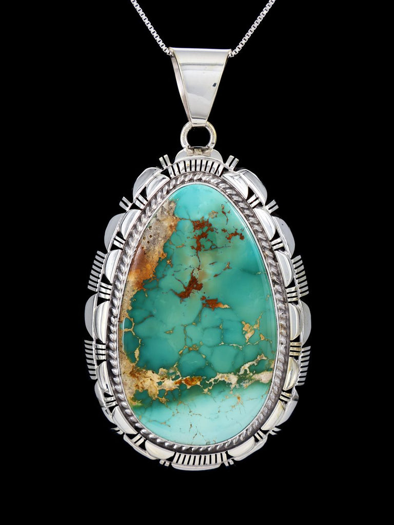 Native American Sterling Silver Natural Royston Turquoise Pendant - PuebloDirect.com