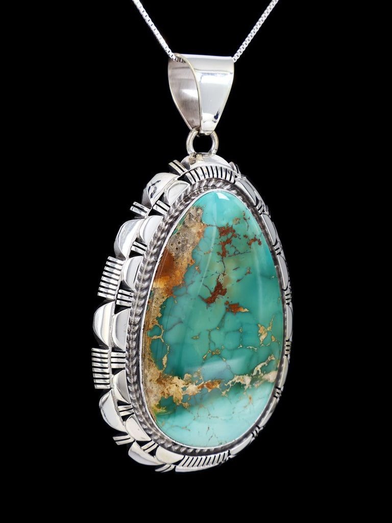 Native American Sterling Silver Natural Royston Turquoise Pendant - PuebloDirect.com