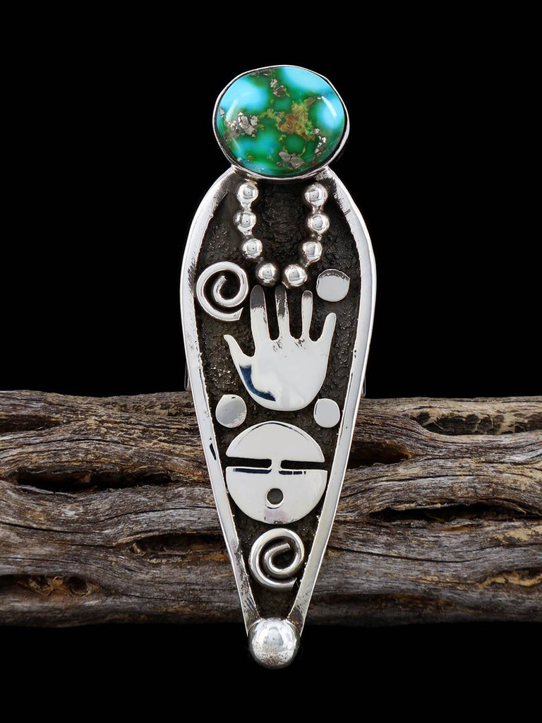 Navajo Sonoran Gold Turquoise Maiden Ring, Size 8 3/4 - PuebloDirect.com