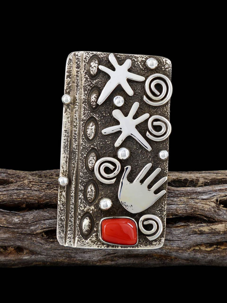 Navajo Natural Coral Petroglyph Ring, Size 8 - PuebloDirect.com