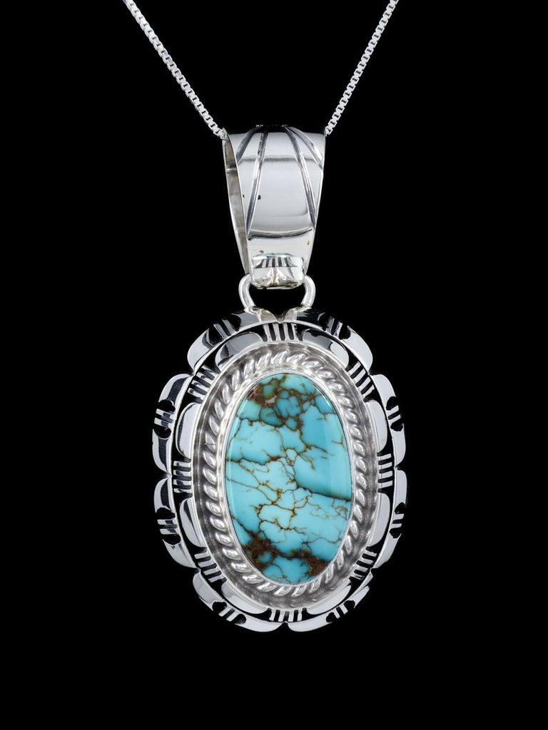 Native American Royston Turquoise Sterling Silver Pendant - PuebloDirect.com