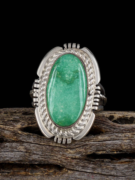 Sterling Silver Tyrone Turquoise Ring, Size 9 1/2 - PuebloDirect.com