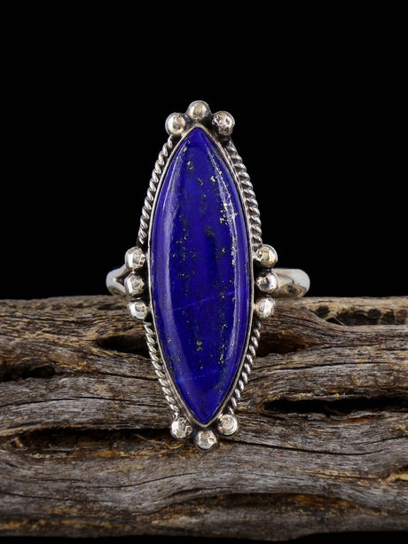 Navajo Lapis Ring, Size 8 3/4 - PuebloDirect.com