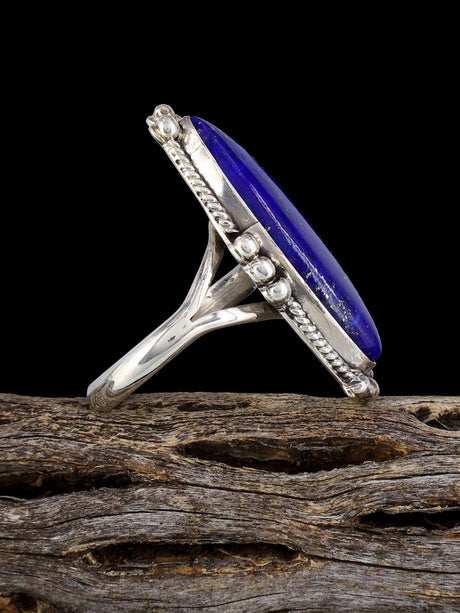 Navajo Lapis Ring, Size 8 3/4 - PuebloDirect.com