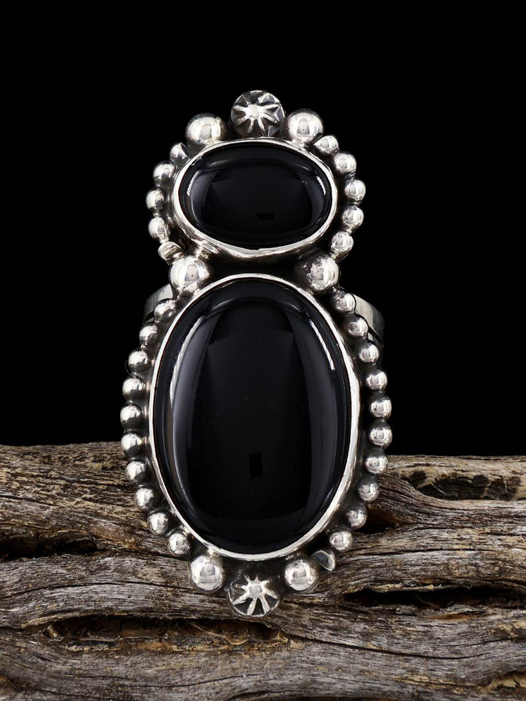 Navajo Black Onyx Ring, Size 10 3/4 - PuebloDirect.com