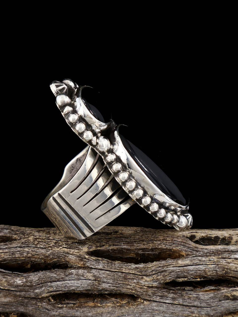 Navajo Black Onyx Ring, Size 10 3/4 - PuebloDirect.com