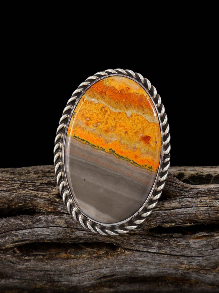 Bumblebee Jasper Sterling Silver Ring, Size 5 1/4 - PuebloDirect.com