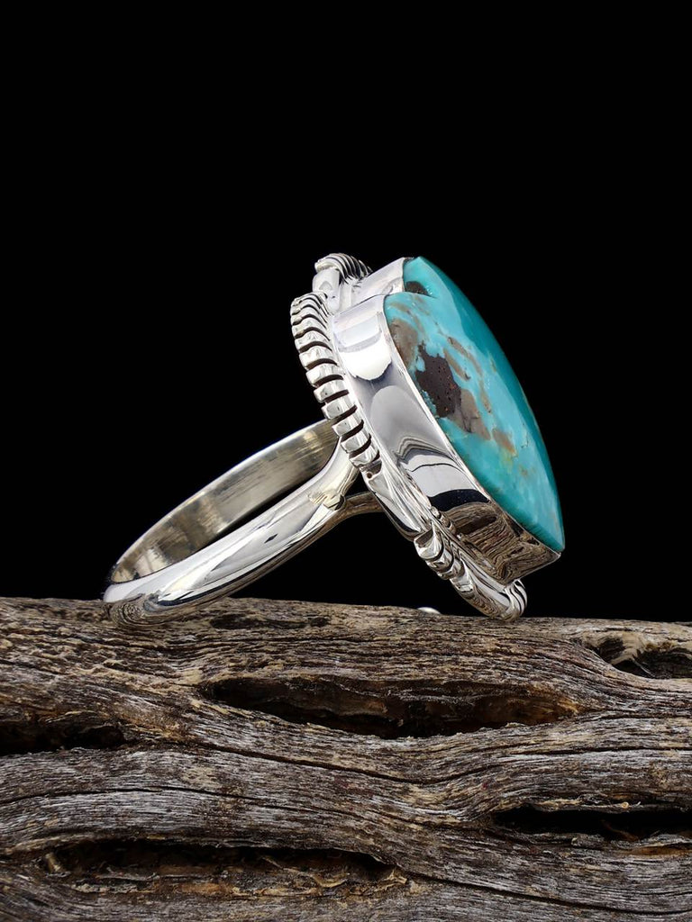 Native American Turquoise Heart Ring, Size 9 - PuebloDirect.com