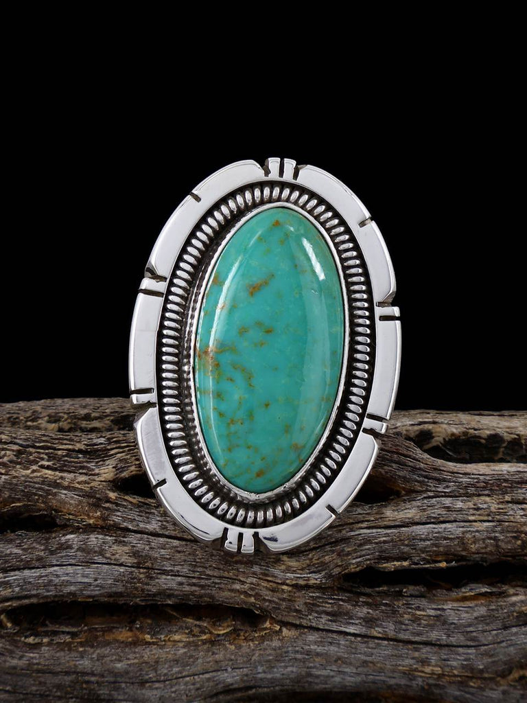 Sterling Silver Tyrone Turquoise Ring, Size 7 - PuebloDirect.com