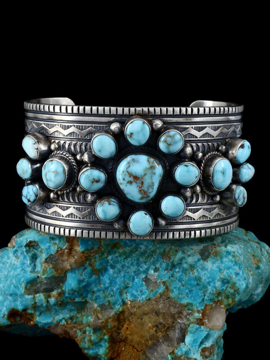 Vintage popular Sterling Silver Turquoise Cuff Bracelet Native American