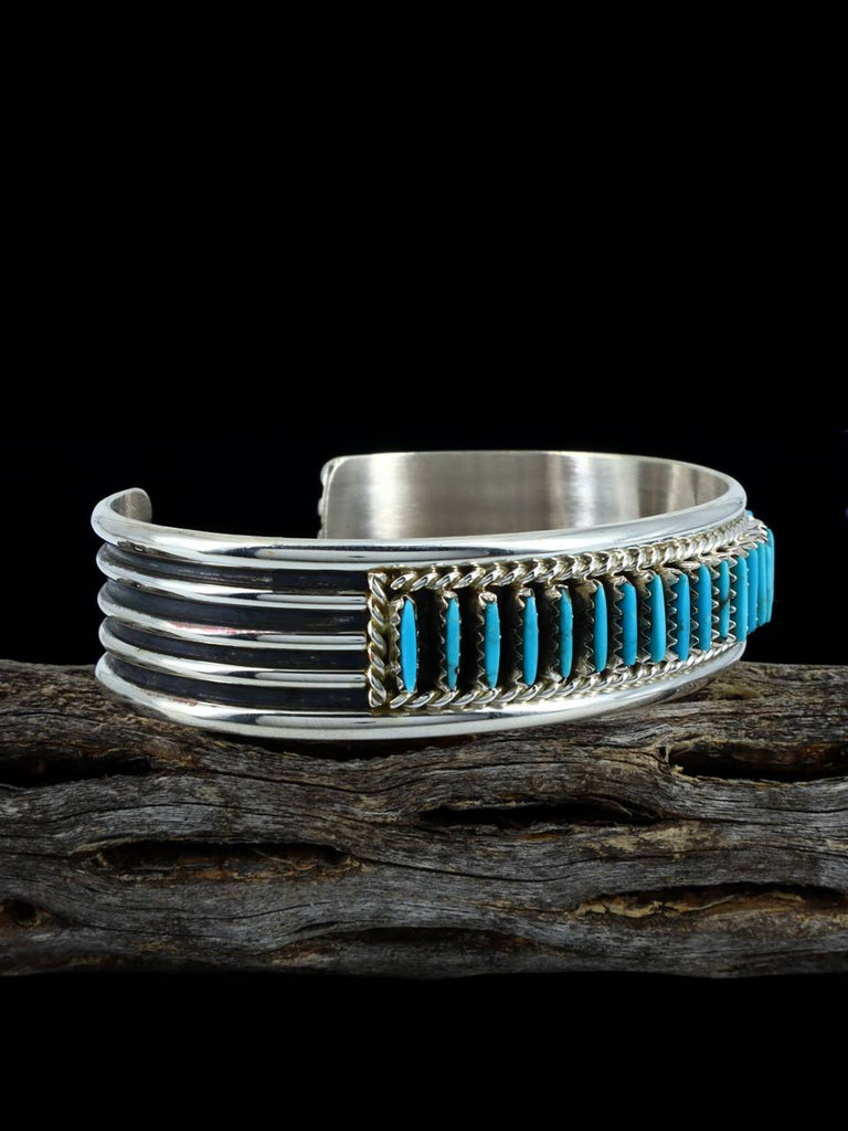 Sterling Silver Turquoise Zuni Needlepoint Bracelet - PuebloDirect.com