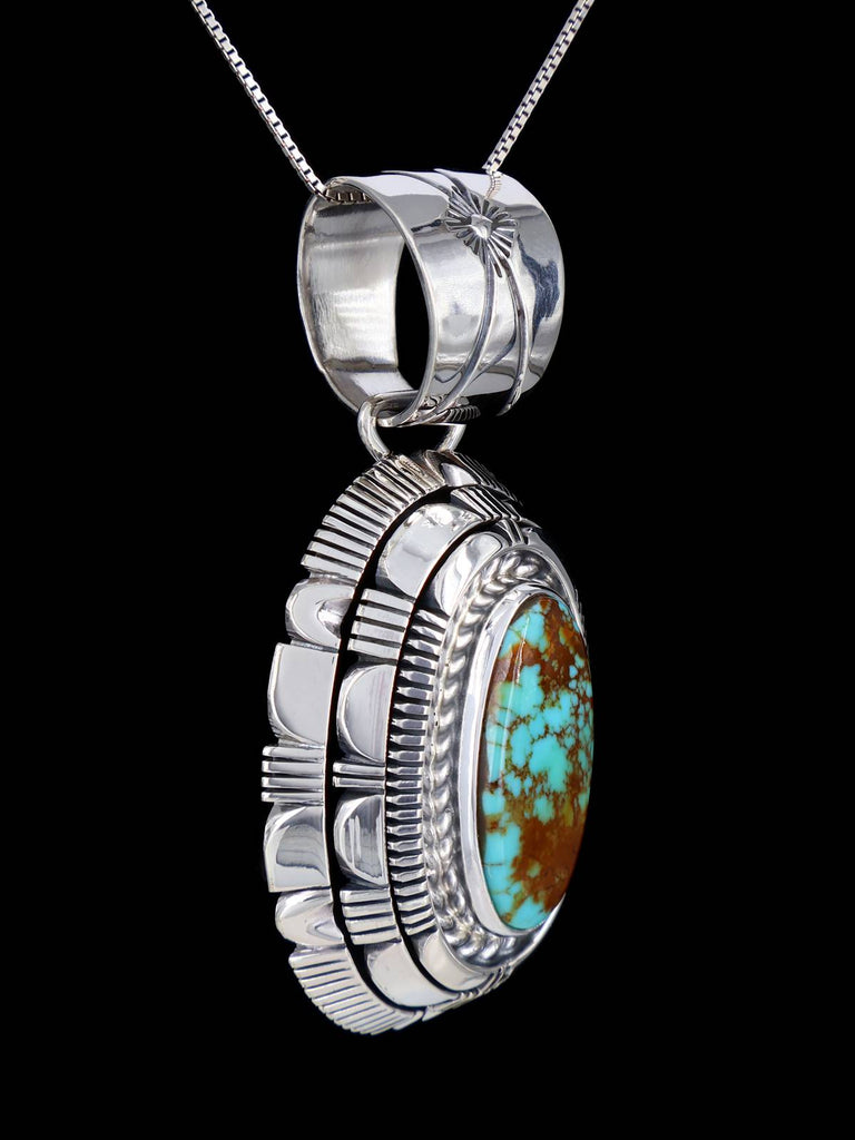 Native American Natural Royston Turquoise Sterling Silver Pendant - PuebloDirect.com