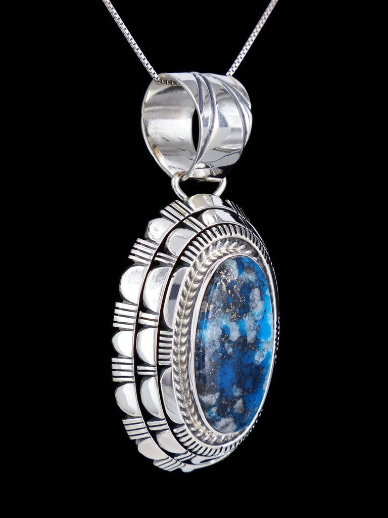 Native American Ithaca Peak Turquoise Sterling Silver Pendant - PuebloDirect.com