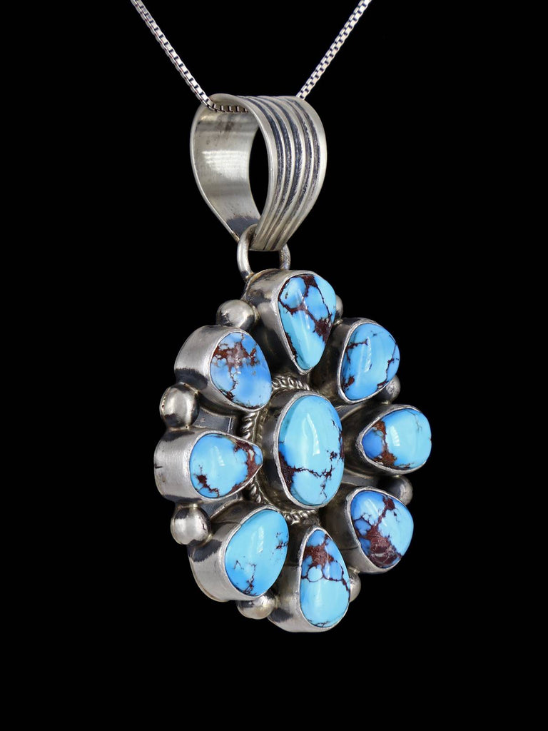 Native American Jewelry Golden Hill Turquoise Cluster Pendant - PuebloDirect.com