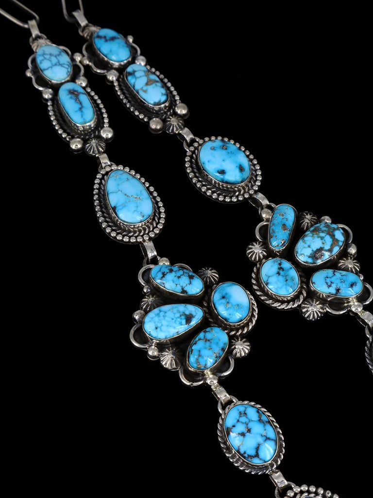 Native American Jewelry Kingman Turquoise Lariat Necklace Set - PuebloDirect.com