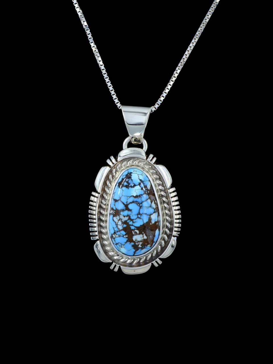 Sterling Silver Golden Hill Turquoise Navajo Pendant