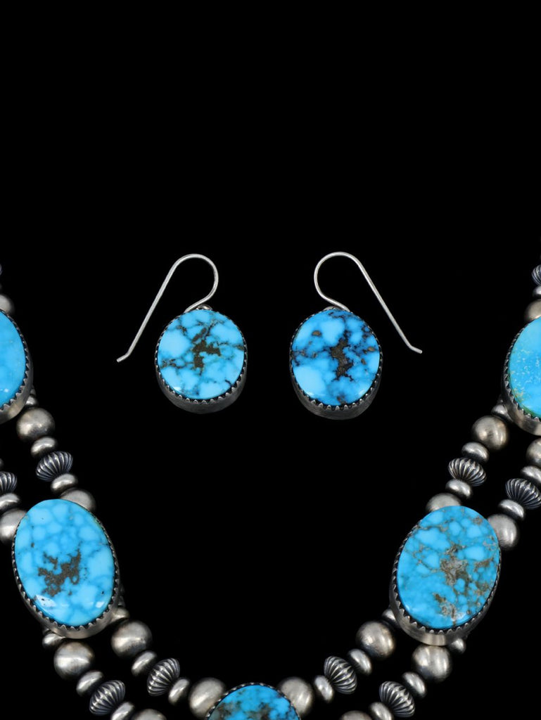 Navajo Kingman Turquoise Necklace and Earring Set - PuebloDirect.com
