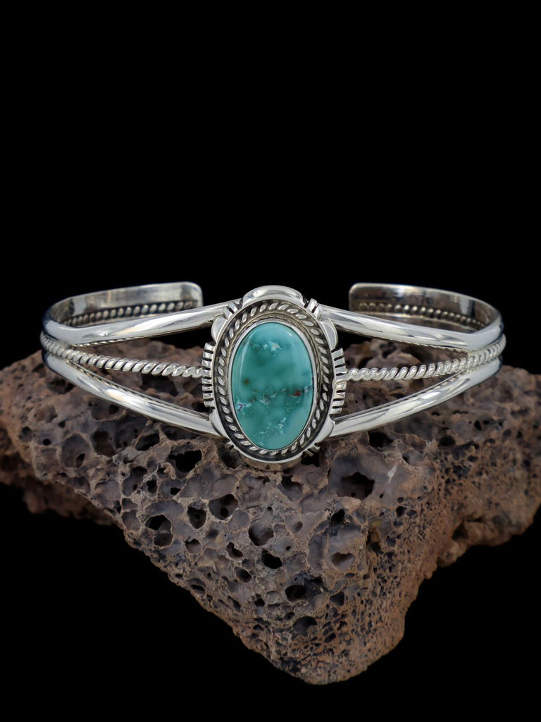 Native American Sterling Silver Dry Creek Turquoise Bracelet - PuebloDirect.com