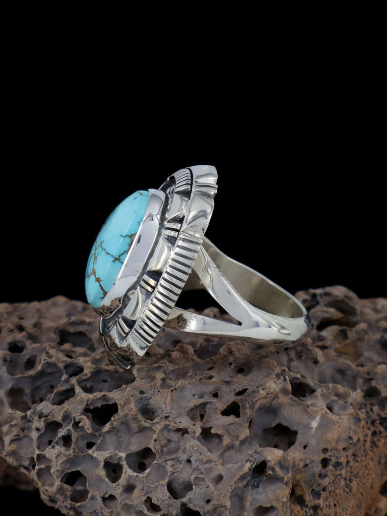 Navajo #8 Turquoise Ring, Size 7 1/2 - PuebloDirect.com