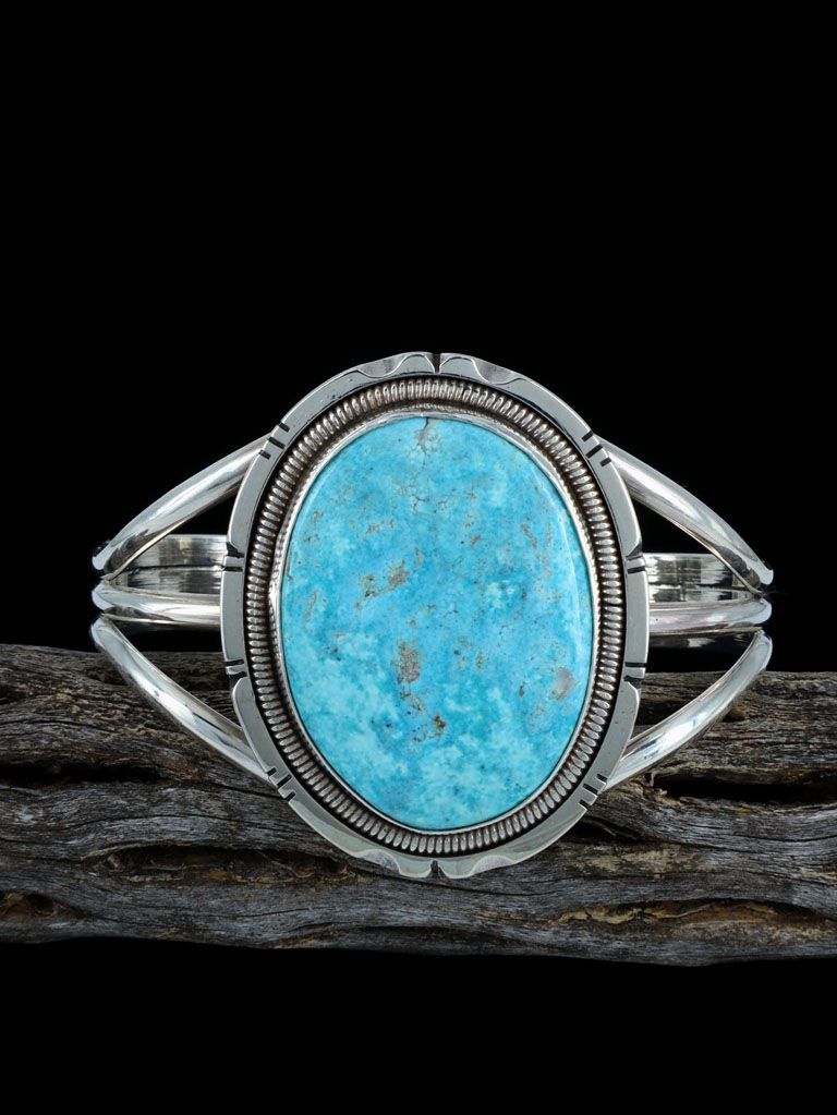 Blue Oval Turquoise Cuff Bracelet