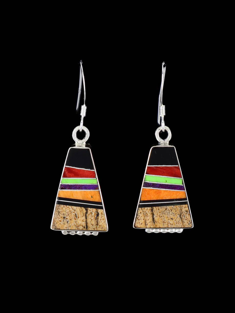 Native American Mosaic Inlay Dangle Earrings - PuebloDirect.com