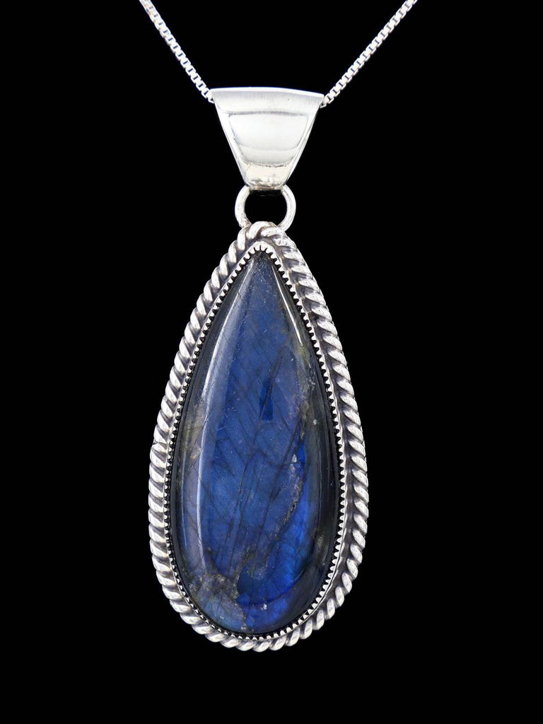 Native American Labradorite Sterling Silver Pendant - PuebloDirect.com