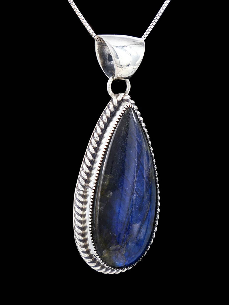 Native American Labradorite Sterling Silver Pendant - PuebloDirect.com