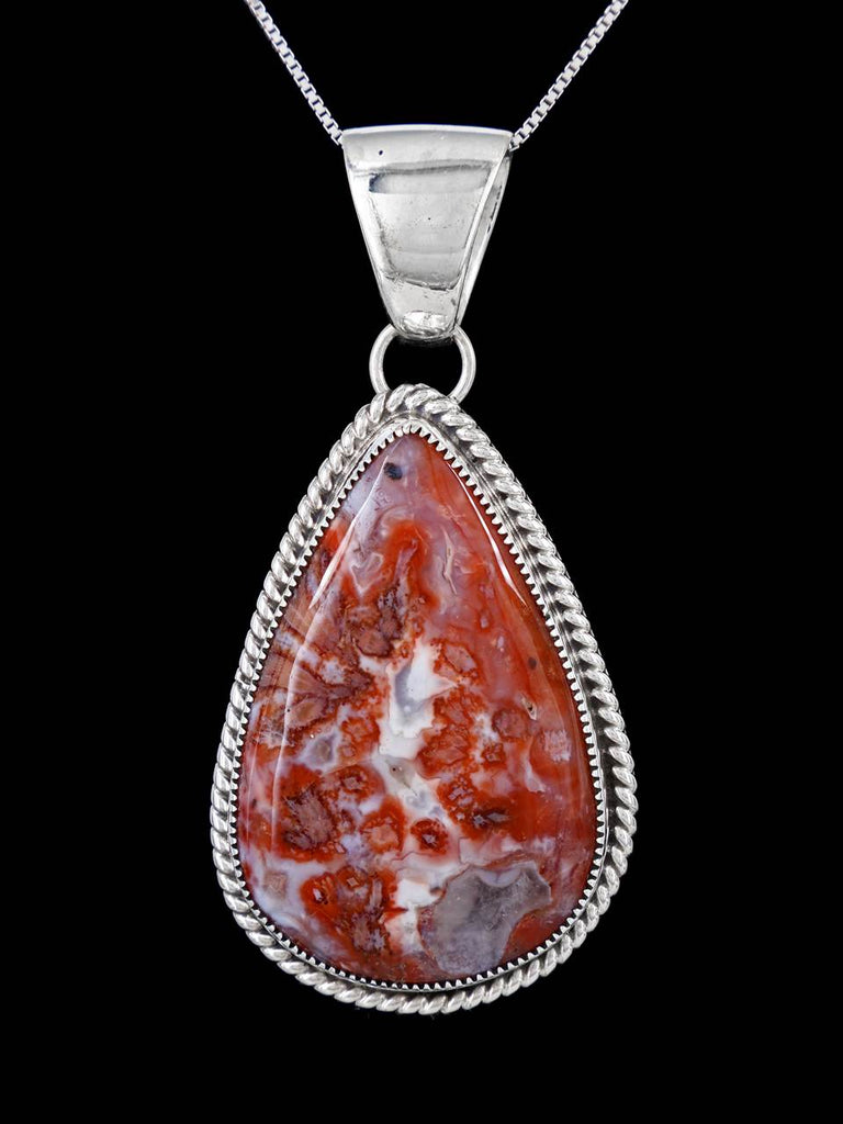 Native American Sterling Silver Crazy Lace Agate Pendant - PuebloDirect.com