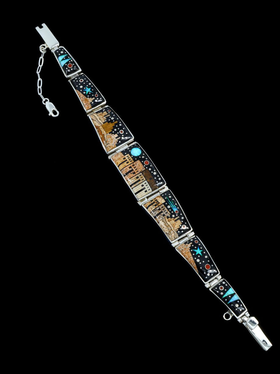 Fred Begay Multi-Stone Inlay Link Bracelet