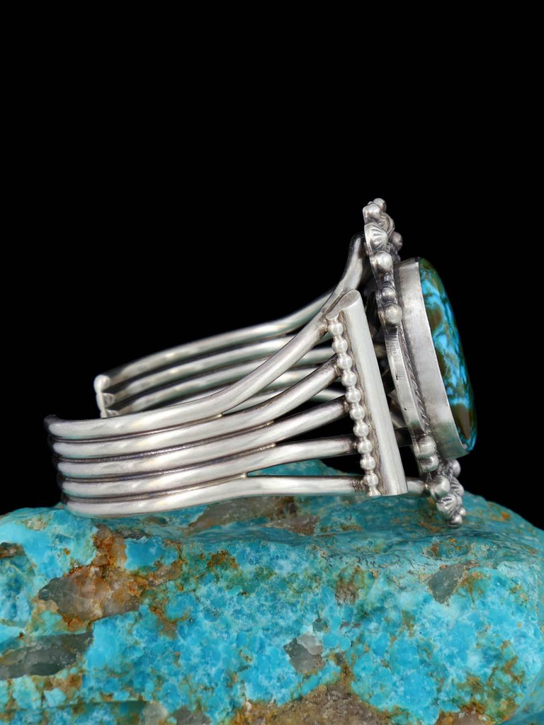 Native American Sterling Silver Sonoran Gold Turquoise Bracelet - PuebloDirect.com