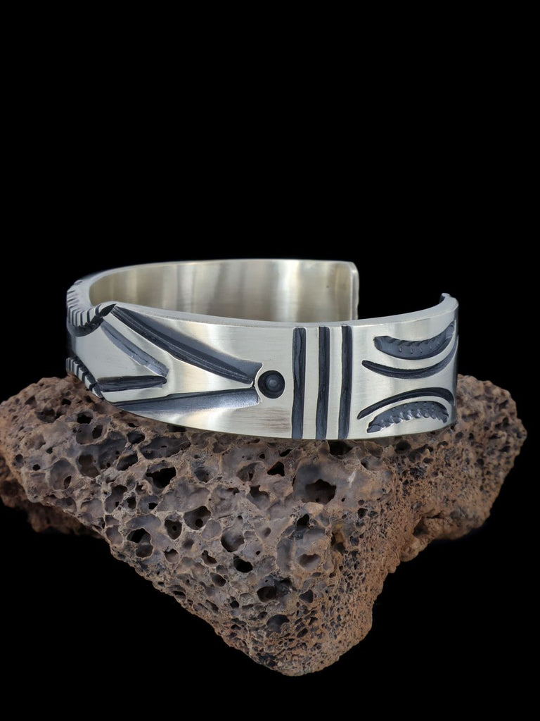 Native American Jewelry Heavy Sterling Silver Cuff Bracelet - PuebloDirect.com