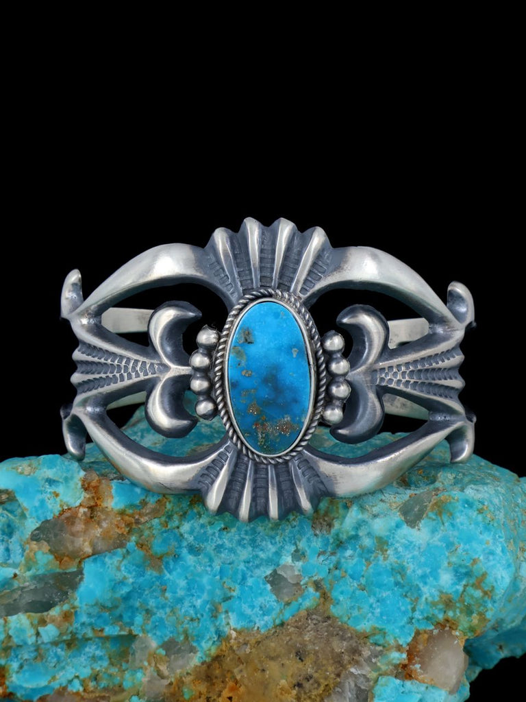 Navajo Sonoran Rose Turquoise Sterling Silver Cuff Bracelet - PuebloDirect.com